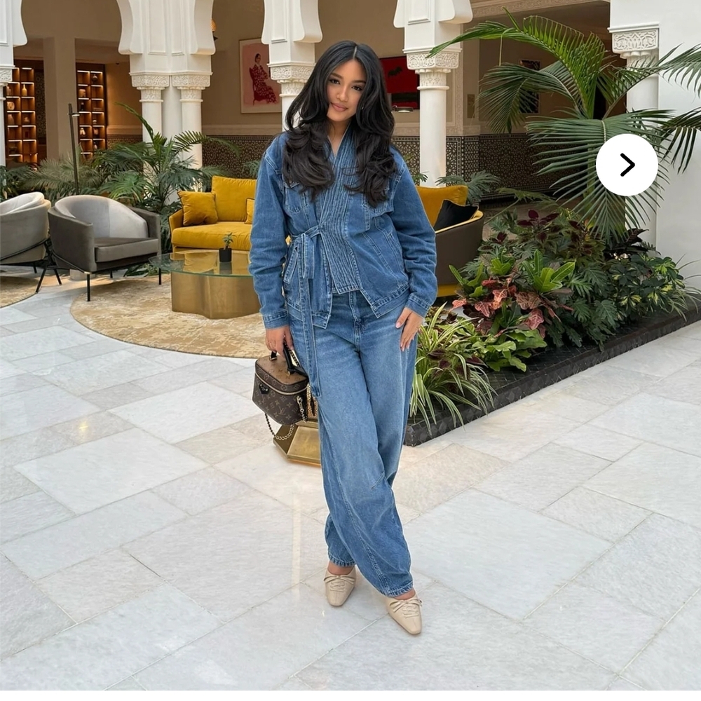 Denim Wrap Jacket - Blue - Picture 4 of 13